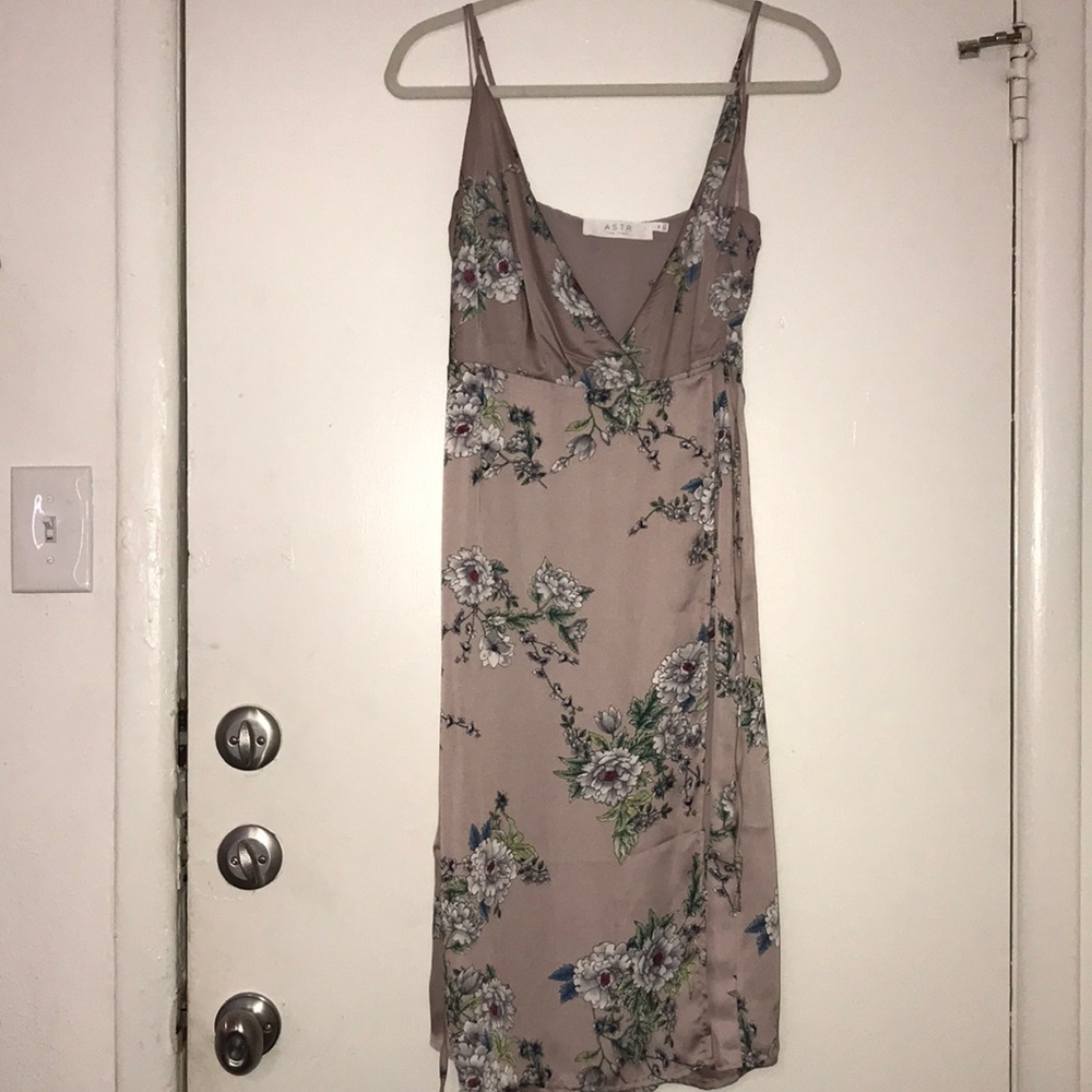 Silk Blend Wrap Dress